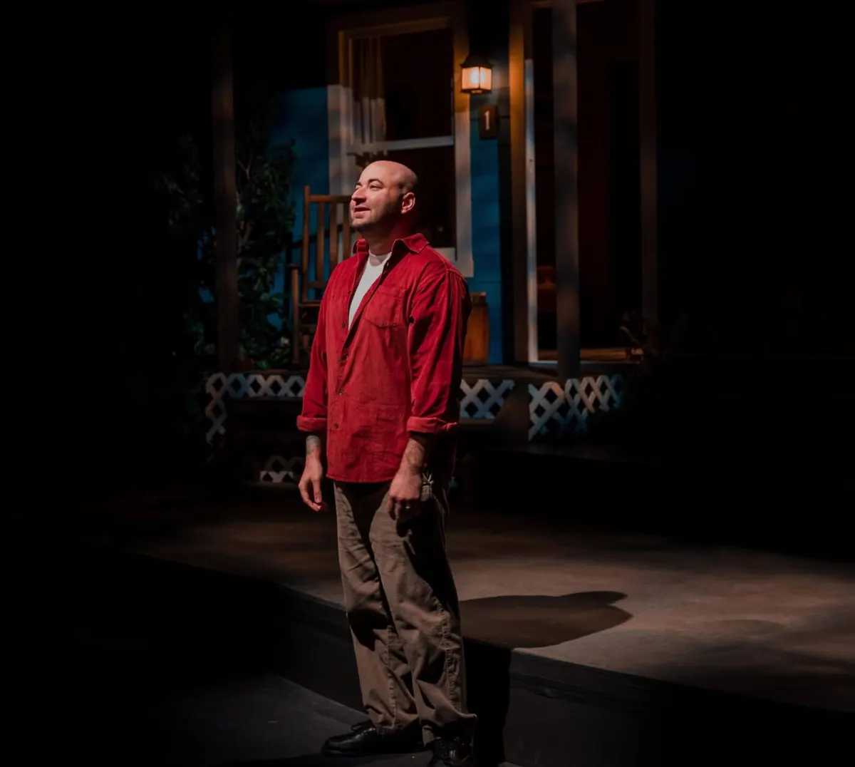 Lighting design for an attic scene on stage